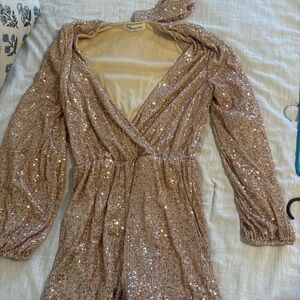 Sequin Long Sleeve Romper